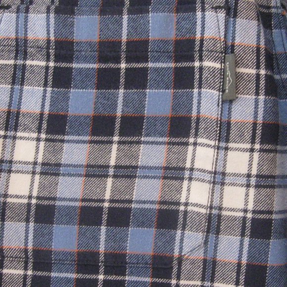 Mens Eddie Bauer Blue Plaid Flannel Shirt sz L - Picture 4 of 10